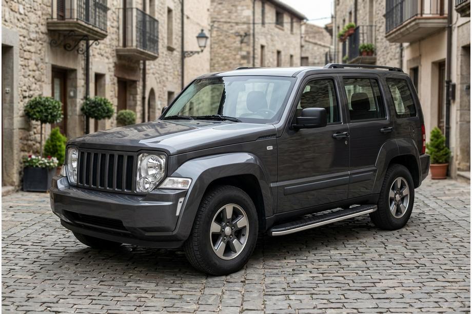 Jeep Cherokee/Liberty 2007-2013 гг. Боковые Подножки Bosphore Grey (2 шт., Алюминий) Фото 1