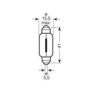Сигнальная лампа Osram 6453 C15W 41mm 24V SV8.5-8 фото 2