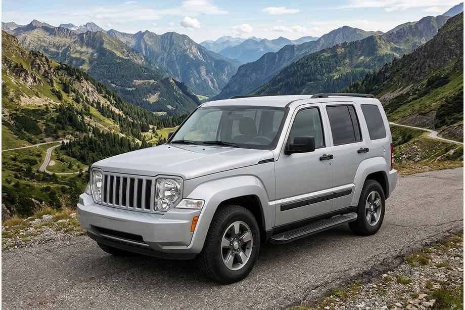 Jeep Cherokee/Liberty 2007-2013 гг. Боковые Подножки Allmond Black (2 шт., Алюминий) Фото 1