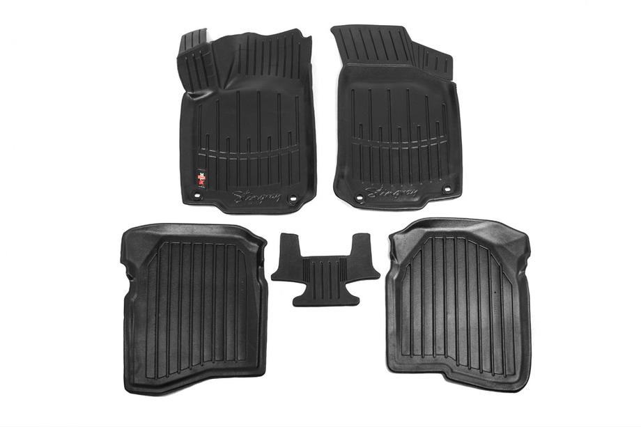 Volkswagen Bora 1998-2004 гг. Коврики резиновые Stingray 3D (5 шт, полиуретан) Image