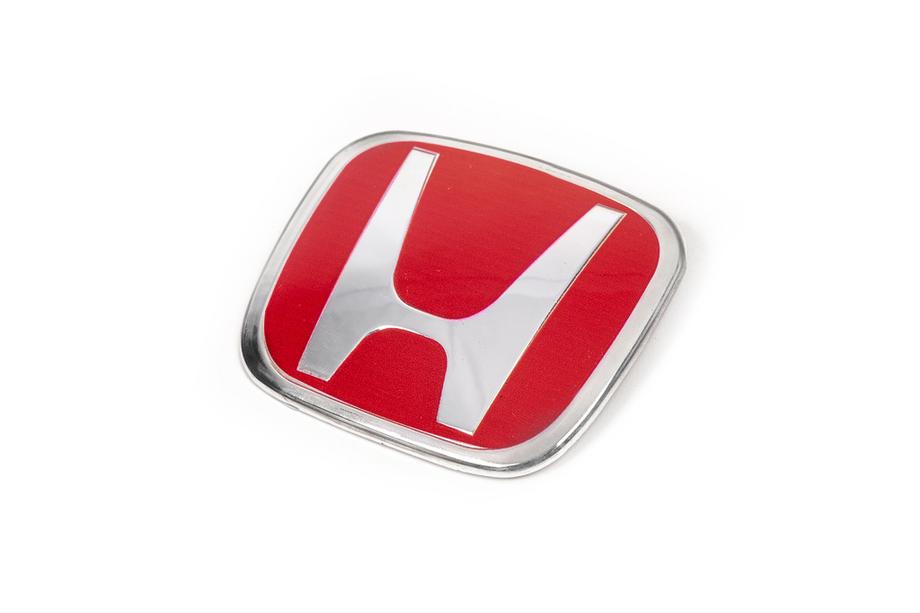 Honda Эмблема (красная, самоклеящаяся) 120мм x 100мм (между креплениями 50мм) Фото 2