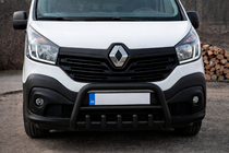 Renault Trafic 2015- гг. Кенгурятник WT003 Черный Нержавейка фото 2