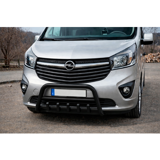 Кенгурятник WT003 Черный Нержавейка Renault Trafic 2015- гг. фото 1