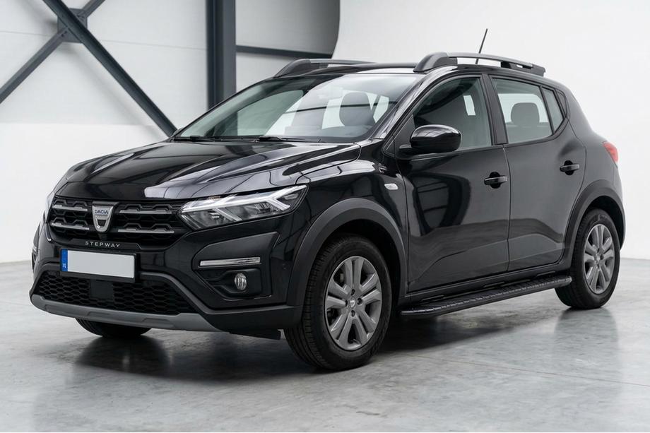 Dacia Sandero 2021- гг. Боковые пороги Bosphorus Black (2 шт., алюминий) Image