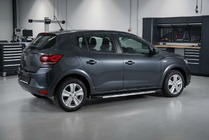 Dacia Sandero 2021- гг. Боковые Подножки Duru (2 шт., Алюминий) фото 1
