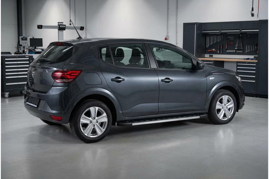 Dacia Sandero 2021- гг. Боковые Подножки Duru (2 шт., Алюминий) Image