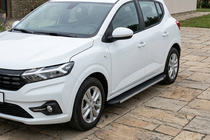 Dacia Sandero 2021- гг. Боковые Подножки Maya V1 (2 шт., Алюминий) фото 1