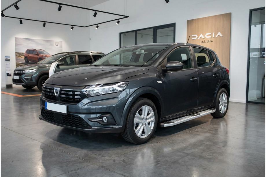 Dacia Sandero 2021- гг. Боковые Подножки Mevsim Grey (2 шт., Алюминий) Image