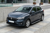 Dacia Sandero 2021- гг. Боковые Подножки Fullmond (2 шт., Алюминий) фото 1
