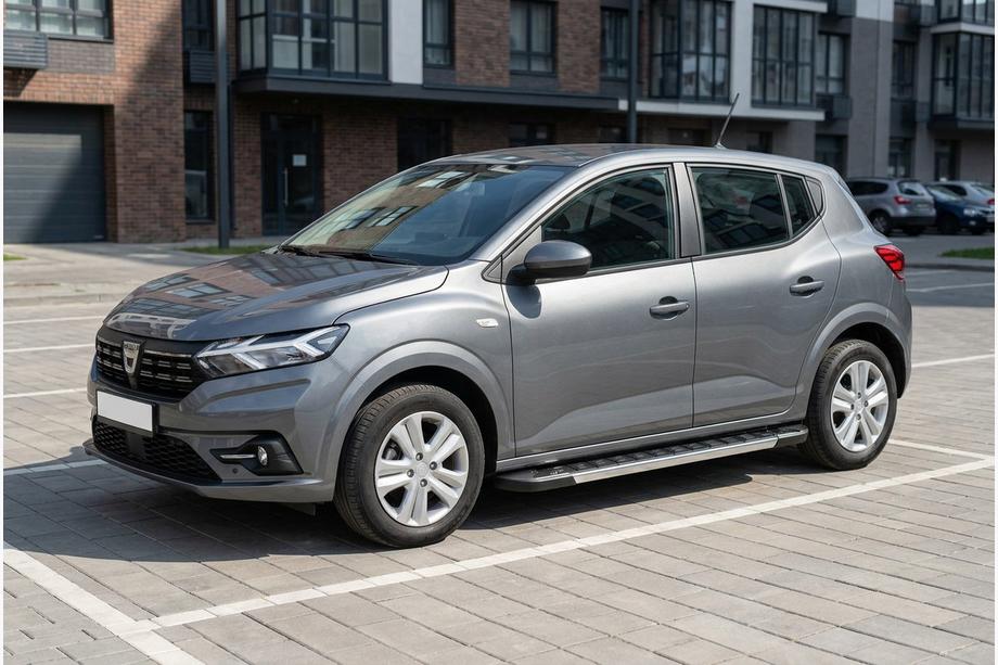 Dacia Sandero 2021- гг. Боковые Подножки RedLine (2 шт., Алюминий) Image