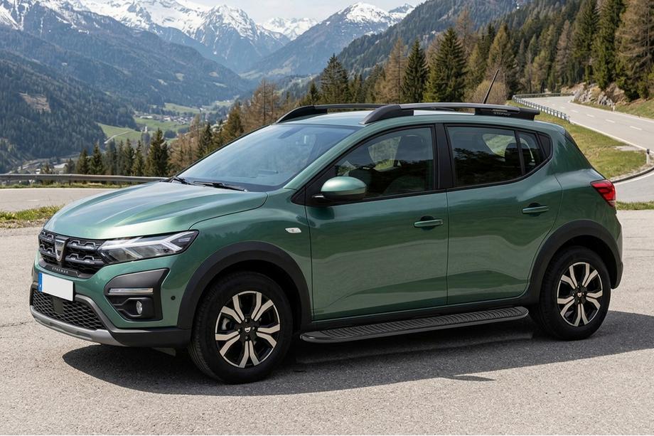 Dacia Sandero 2021- гг. Боковые Подножки Tayga Black (2 шт., Алюминий) Фото 1