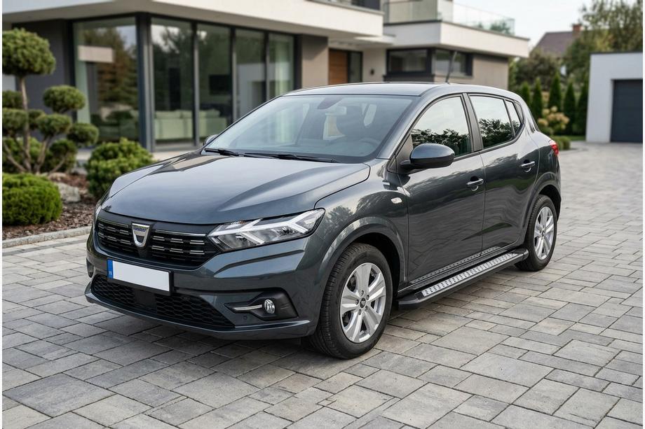 Dacia Sandero 2021- гг. Боковые Подножки Vision New Black (2 шт., Алюминий) Фото 1