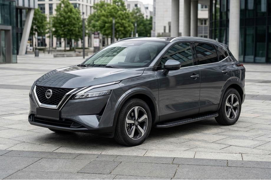 Nissan Qashqai 2021- гг. Боковые пороги Bosphorus Black (2 шт., алюминий) Фото 1