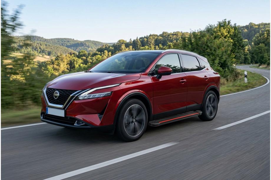 Nissan Qashqai 2021- гг. Боковые Подножки Maya Red (2 шт., Алюминий) Фото 1