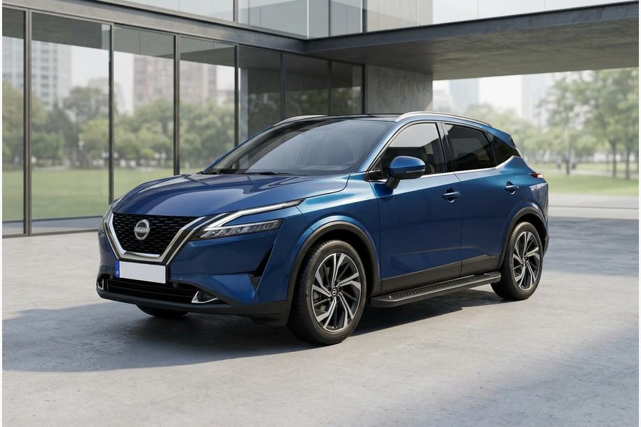 Nissan Qashqai 2021- гг. Боковые Подножки Allmond Black (2 шт., Алюминий) Фото 1