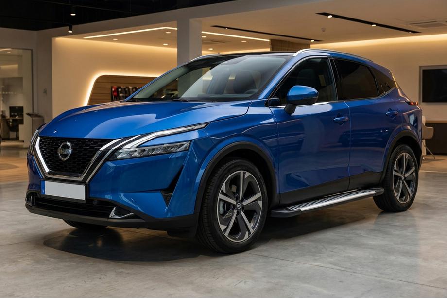 Nissan Qashqai 2021- гг. Боковые Подножки Line (2 шт., Алюминий) Фото 1