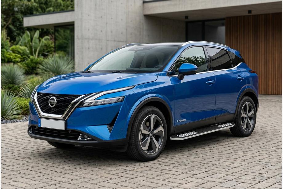 Nissan Qashqai 2021- гг. Боковые Подножки Tayga V2 (2 шт., Алюминий) Фото 1