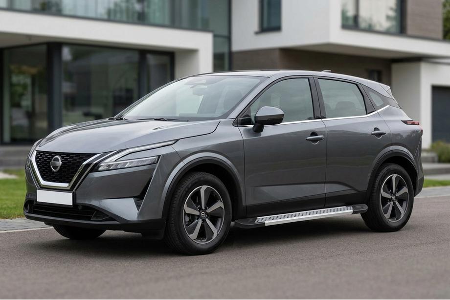 Nissan Qashqai 2021- гг. Боковые Подножки Vision New Grey (2 шт., Алюминий) Фото 1