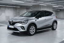 Renault Captur 2019- гг. Боковые Подножки Tayga Grey (2 шт., Алюминий) фото 1