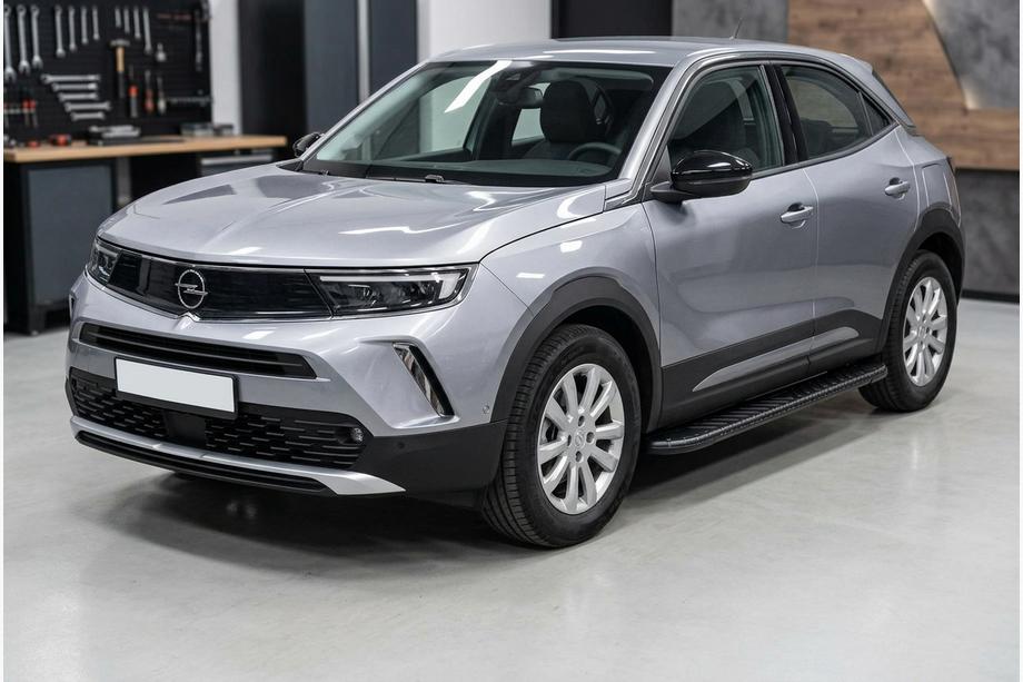 Opel Mokka 2021- гг. Боковые пороги Bosphorus Black (2 шт., алюминий) Image