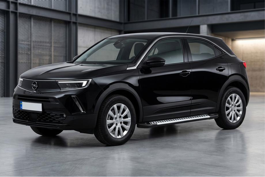 Opel Mokka 2021- гг. Боковые Подножки Line (2 шт., Алюминий) Image