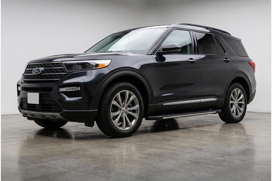 Ford Explorer 2019- гг. Боковые пороги Bosphorus Grey (2 шт., алюминий) Image