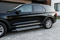 Ford Explorer 2019- гг. Боковые Подножки Rainbow (2 шт., Алюминий) фото 1