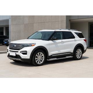 Боковые Подножки Tayga V2 (2 шт., Алюминий) Ford Explorer 2019- гг. фото 1