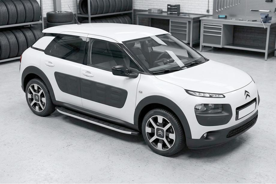 Citroen Cactus 2014-2020 гг. Боковые Подножки Fullmond (2 шт., Алюминий) Image