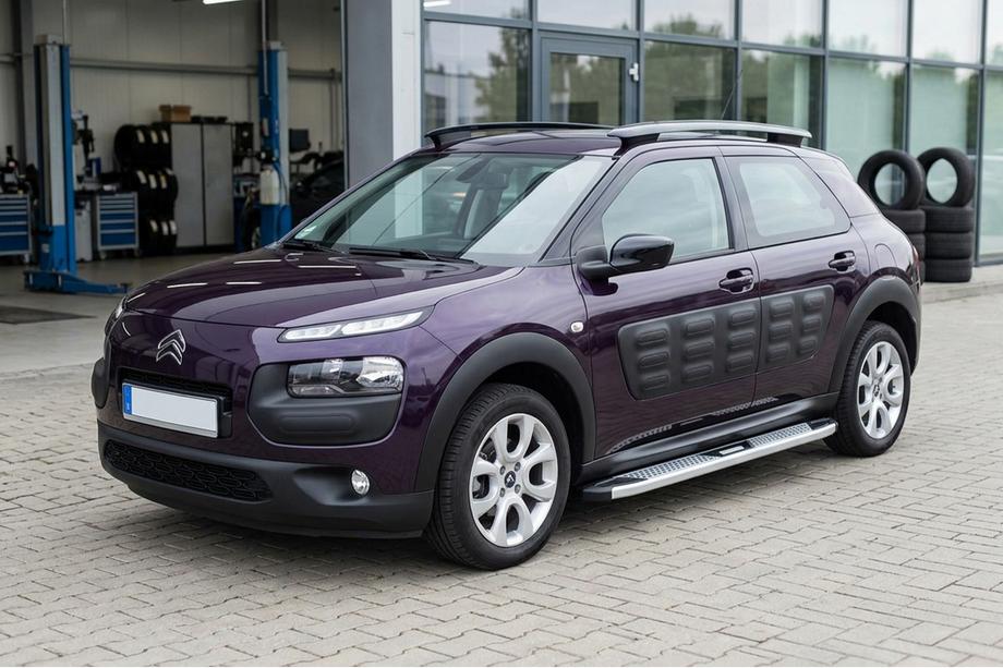 Citroen Cactus 2014-2020 гг. Боковые Подножки Mevsim Grey (2 шт., Алюминий) Image