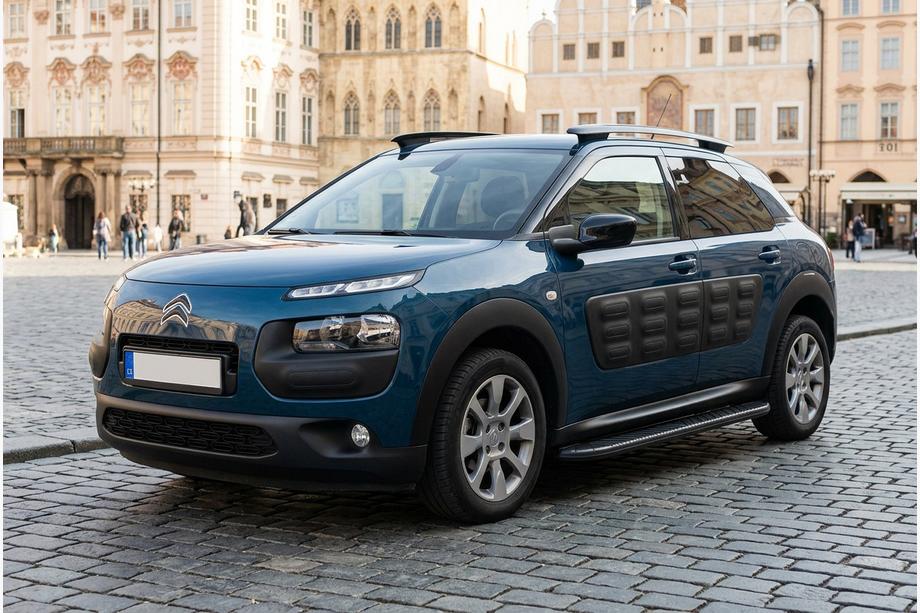 Citroen Cactus 2014-2020 гг. Боковые пороги Bosphorus Black (2 шт., алюминий) Image