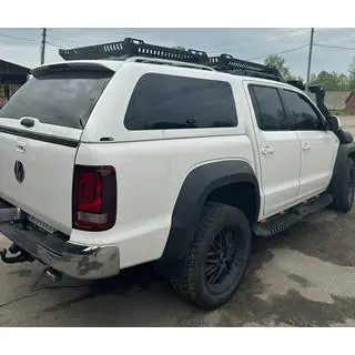 Боковые пороги Dakar V2 с LED (2 шт, металл) фото 4
