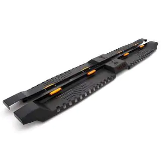 Боковые пороги Dakar V2 с LED (2 шт, металл) фото 3