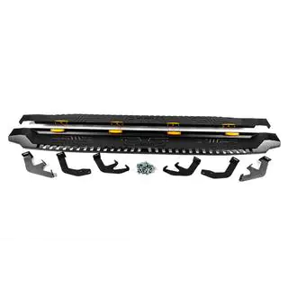 Боковые пороги Dakar V1 с LED (2 шт, металл) фото 3