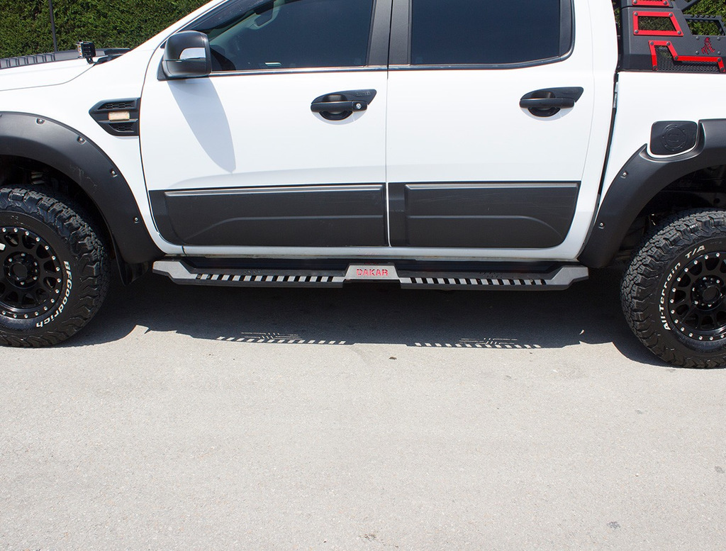 Боковые пороги Dakar V2 без LED (2 шт, металл) для Isuzu D-Max 2011-2019 рр - фото 2