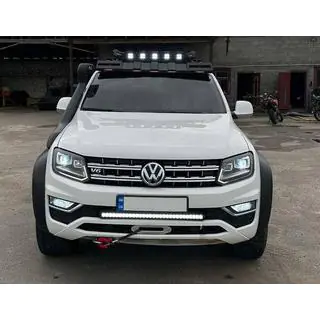 Козырек лобового стекла под багажник DAKAR (LED) SsangYong Musso ІІ 2018- гг. фото 1