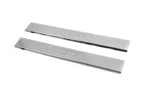 Ford Fiesta 2008-2017 гг. Распродажа! Накладки на пороги из нержавейки (Carmos, 2 шт.) фото 2