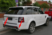 Range Rover Sport 2005-2013 гг. Насадки на выхлоп V2 (2 шт, нержавейка) фото 1