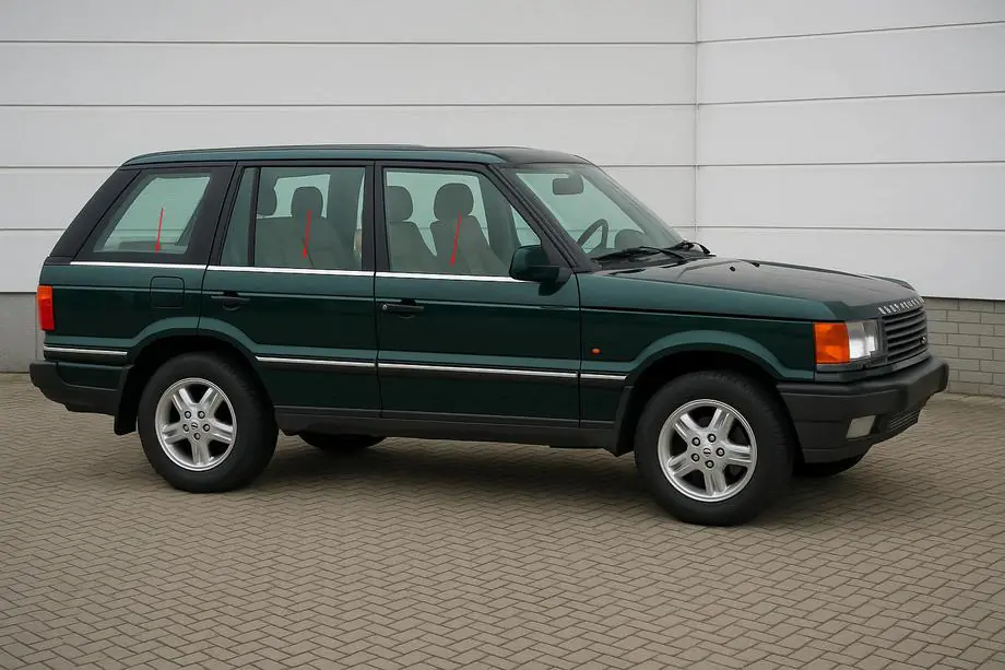 Range Rover II P38A 1997-2002 гг. Нижние молдинги окон нержавейка
