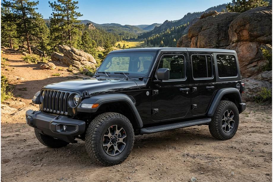 Jeep Wrangler 2018- гг. Боковые Подножки Tayga Black (2 шт., Алюминий) Фото 1