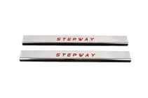 Renault Sandero 2013-2022 гг. Накладки на пороги Stepway (2 шт. красные) фото 2