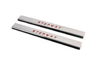 Renault Sandero 2013-2022 гг. Накладки на пороги Stepway (2 шт. красные) фото 1