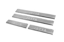 Volkswagen Jetta 2011-2018 гг. Накладки на пороги Carmos V3 (4 шт, нержавейка) фото 2