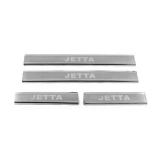 Накладки на пороги Carmos V3 (4 шт, нержавейка) Volkswagen Jetta 2011-2018 гг. фото 1