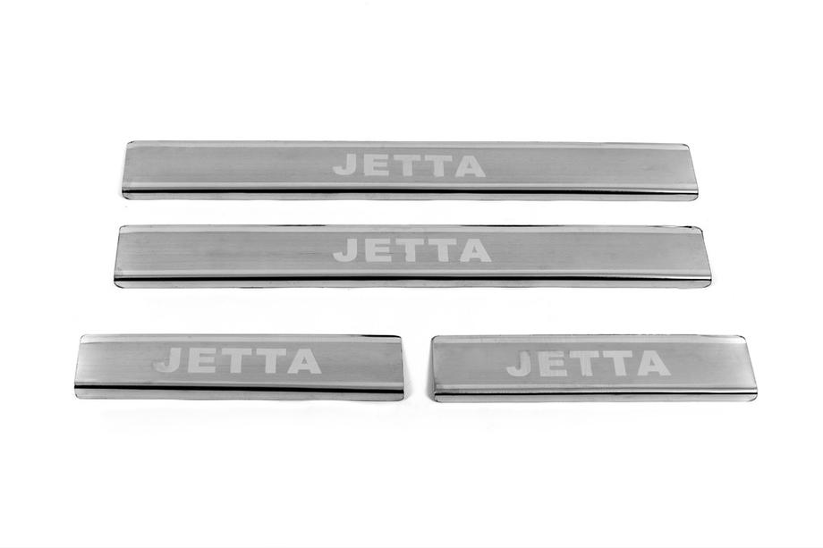 Volkswagen Jetta 2011-2018 гг. Накладки на пороги Carmos V3 (4 шт, нержавейка) Image