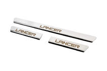 Mitsubishi Lancer 9 2004-2008 гг. РАСПРОДАЖА! Накладки на пороги Carmos (3 шт, нержавейка) фото 2