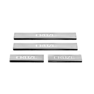 Накладки на пороги V2 (4 шт., Carmos) Chevrolet Cruze 2009-2015 гг. фото 2