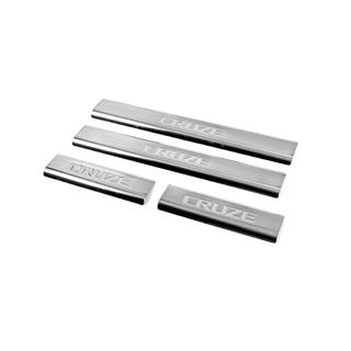 Накладки на пороги V2 (4 шт., Carmos) Chevrolet Cruze 2009-2015 гг. фото 1