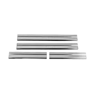 Накладки на пороги Carmos V2 (4 шт, нержавейка) Volkswagen Amarok 2010-2022 гг. фото 3