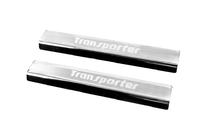 Volkswagen T5 Transporter 2003-2010 гг. Накладки на пороги Carmos V3 (2 шт, нержавейка) фото 1